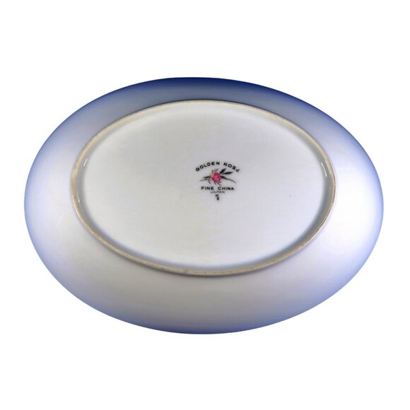 Vintage 1960s Fine China of Japan Golden Rose Porcelain Oval Serving Bowl - Picture 5 of 8